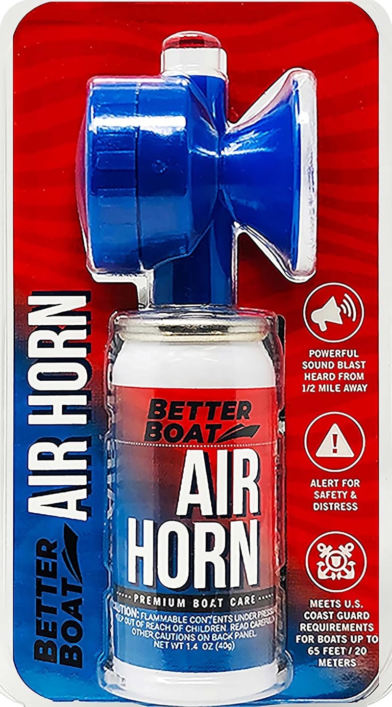 Better Boat Marine Safety Air Horn, Very Loud Handheld Fog Horn, Mini Compressed Can 1.4oz for Boating and Walking Safety 1.4oz - Image 1