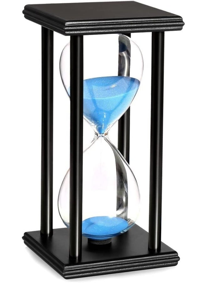 Rubik Hourglass 30 Minutes, Sand Timer Sandglass Creative Vintage Clock Timer Hour Glass For Kitchen Home Office Classroom Decoration (Black/Blue)  - Image 1