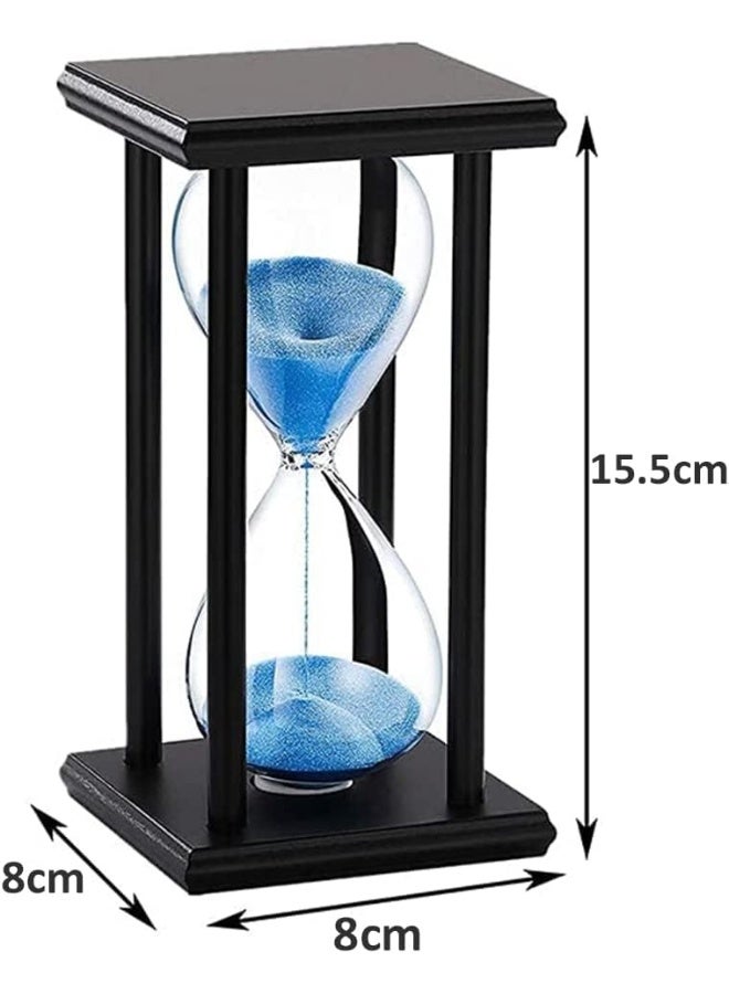 Rubik Hourglass 30 Minutes, Sand Timer Sandglass Creative Vintage Clock Timer Hour Glass For Kitchen Home Office Classroom Decoration (Black/Blue)  - Image 2
