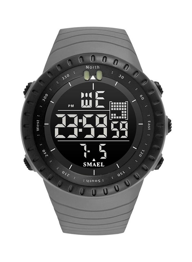 سميل ساعة يد رقمية بسوار من المطاط مقاومة للماء طراز 1237 unisex