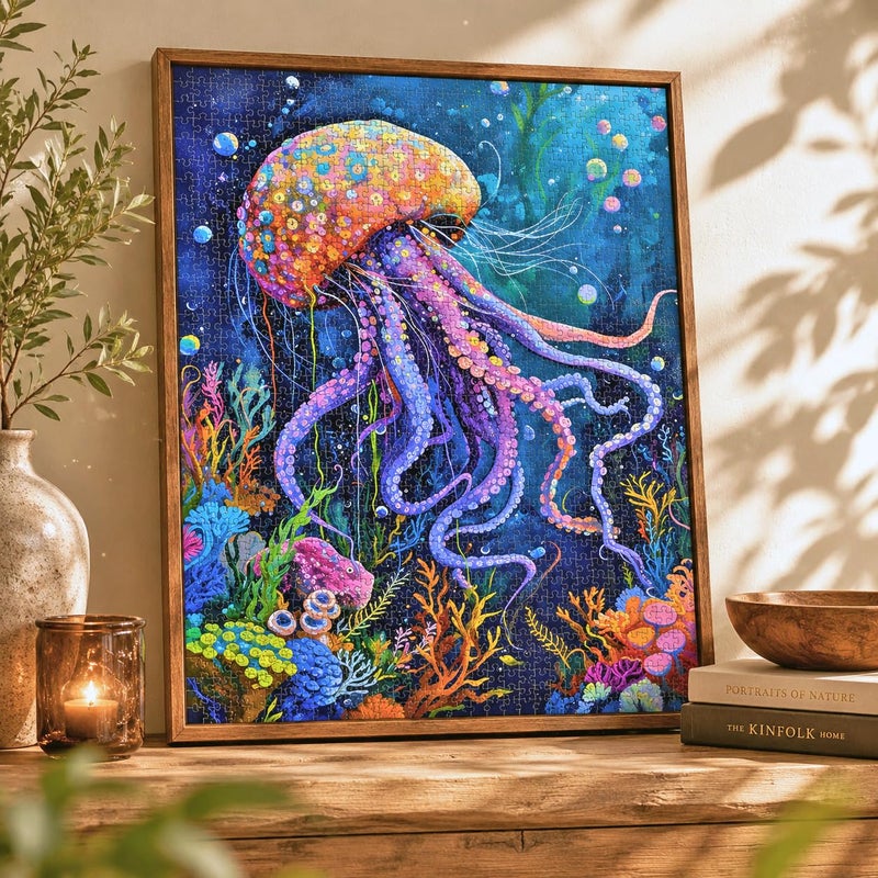 Cross & Glory | 1000 Piece Jigsaw Puzzles for Adults | Ocean’s Opus: The Majestic Medusa │ Jellyfish Puzzle │ Satin Finish Ocean Puzzle│ Ages 14+ - Image 3