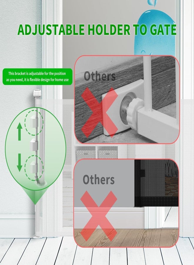 KYXAIN Upgraded Retractable Baby Gate for Stairs, 33"Tall Expands 55"Wide Ideal Safety Solution Dog Gate for Stairs Doorways Hallways Indoor Outdoor Mesh Baby Gate Retractable Screen Door(White,86CMx140CM) - Image 4