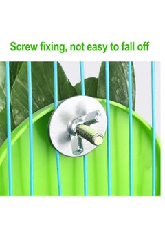 Excefore 2Pcs Birds Water Food Container +Bird Cage Fruit Vegetable Holder Feeder, Parrot Feeder Hanging Food Bowl, Pet Vegetable Rack Baskets with Stand Perch for Parakeet Budgies Cockatiel Lovebirds, green  - Image 4