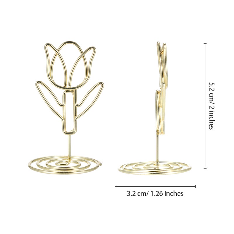 20 Pack Table Number Holder Photo Clips Tulip Shaped Sign Stand Name Card  for Centerpieces Wedding Birthday Party Home Decoration - Image 3