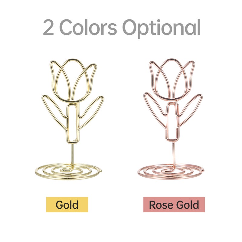 20 Pack Table Number Holder Photo Clips Tulip Shaped Sign Stand Name Card  for Centerpieces Wedding Birthday Party Home Decoration - Image 5