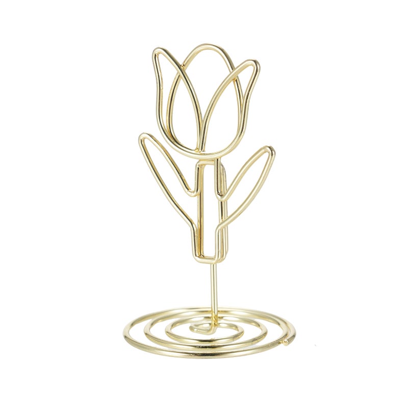 20 Pack Table Number Holder Photo Clips Tulip Shaped Sign Stand Name Card  for Centerpieces Wedding Birthday Party Home Decoration - Image 1