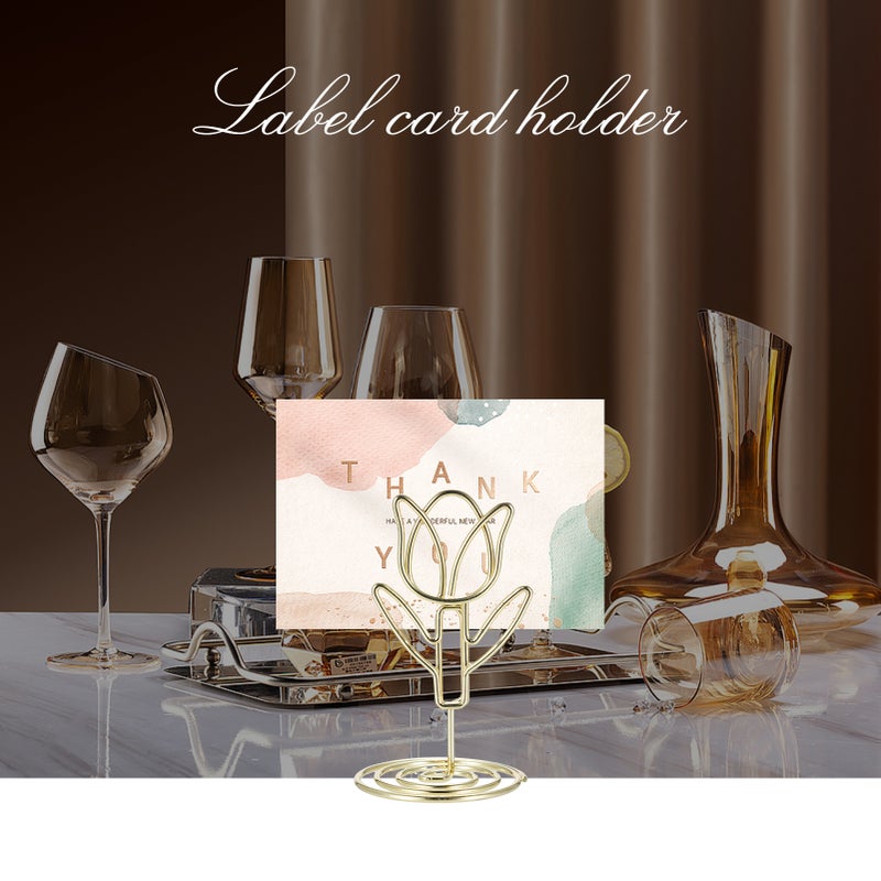20 Pack Table Number Holder Photo Clips Tulip Shaped Sign Stand Name Card  for Centerpieces Wedding Birthday Party Home Decoration - Image 4