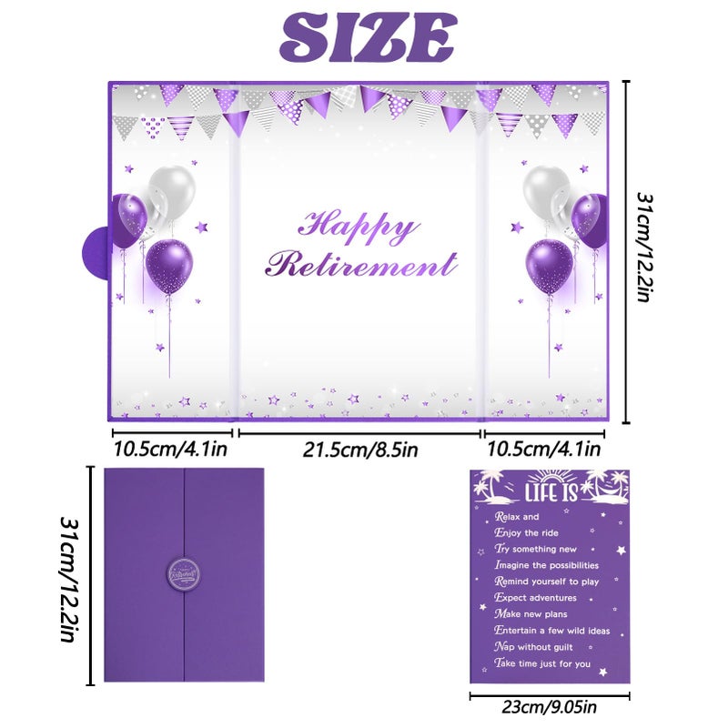 Roetyce Retirement Party Decorations, Purple Retirement Guest Book, Hapyy Retirement Decorations, Best Retirement Gifts for Women, Retired Keepsake for Coworker, Jumbo Retirement Card Signature Board - Image 2