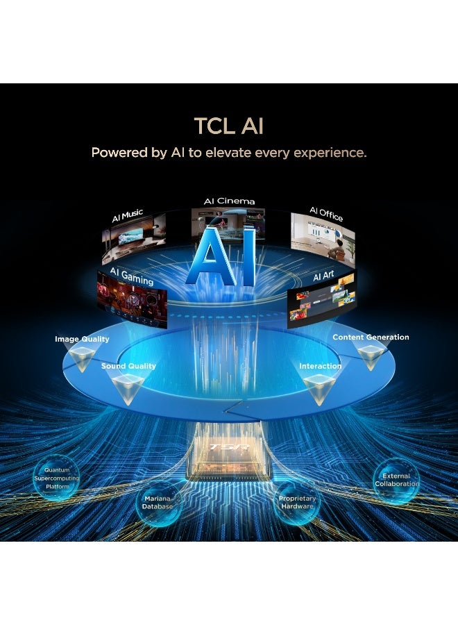 تي سي إل TCL Television 65 Inch 4K QD-Mini LED Google Smart TV, 144Hz Refresh Rate, Up to HDR 2500nits, 93% DCI-P3, TSR AiPQ, Flat-thin Design 65A400U (2026 Model) 65A400U Black - Image 5