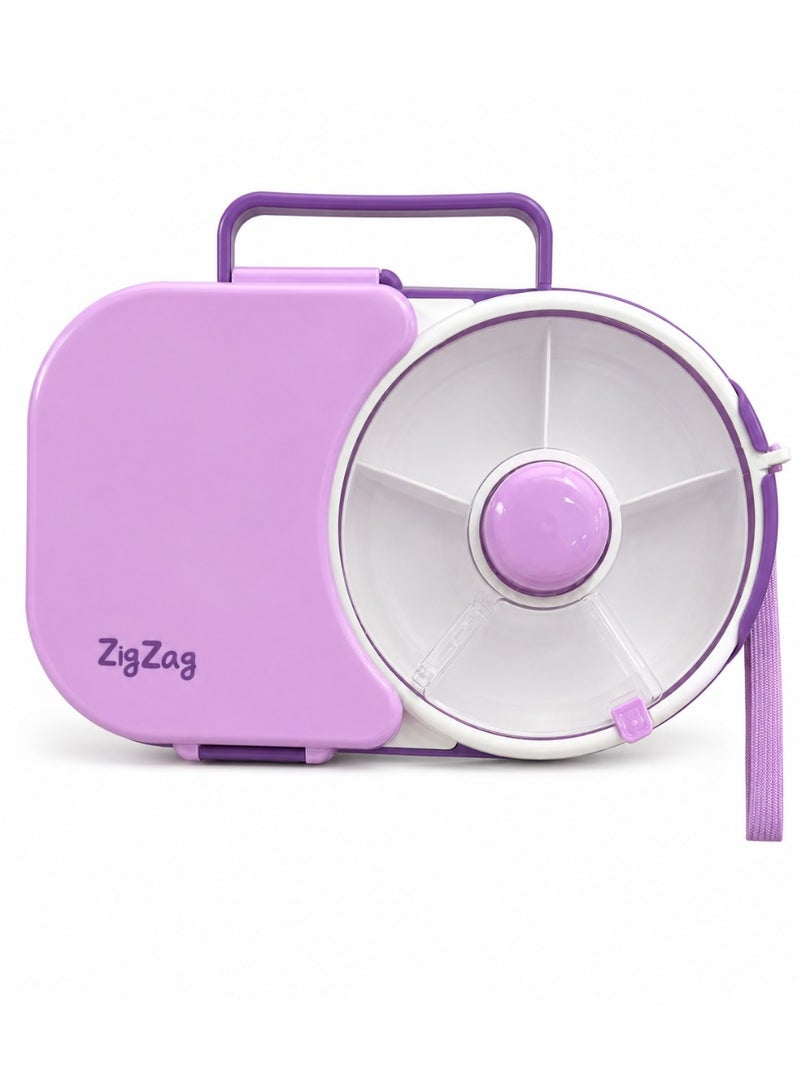 Zigzag Plastic Lunch Box purple