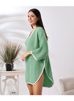Destiny Hometex 4 Layer Muslin Hooded Adult Women's Poncho  - Image 1
