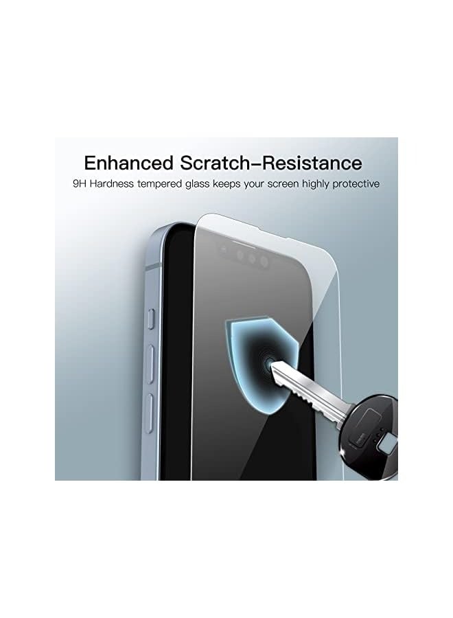 Jetech Full Coverage Screen Protector for iPhone 14 Plus 6.7-Inch, 9H Tempered Glass Film Case-Friendly, HD Clear, 3-Pack - Image 4