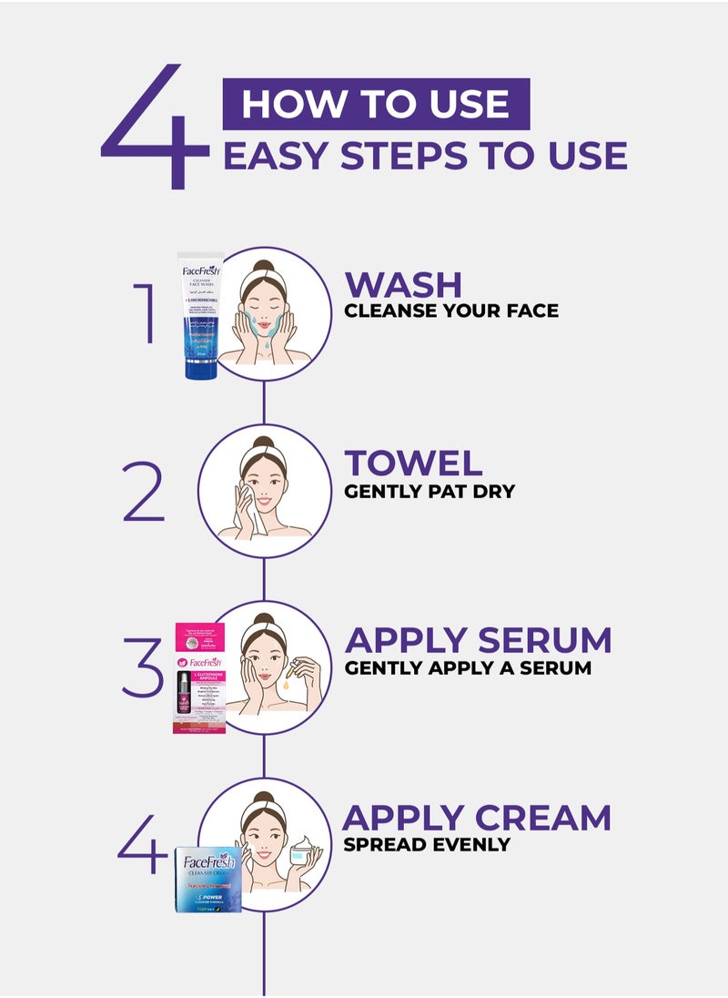 Face Fresh - Set of 3 Face Cleanser Cream - Treats Acne, Freckles, Skin Texture, Scars - Best Results with All Skin Types 23g - Image 1