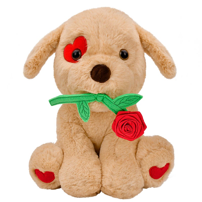 Donse Mothers Day Gifts for Mom 10 inch Funny Cute Plush Dog with Rose for Mom Wife Fiance Girlfriend Women Kids Naughty Stuffed Animals Romantic Gifts for Birthday Valentines Day Wedding Anniversary Xmas - Image 2