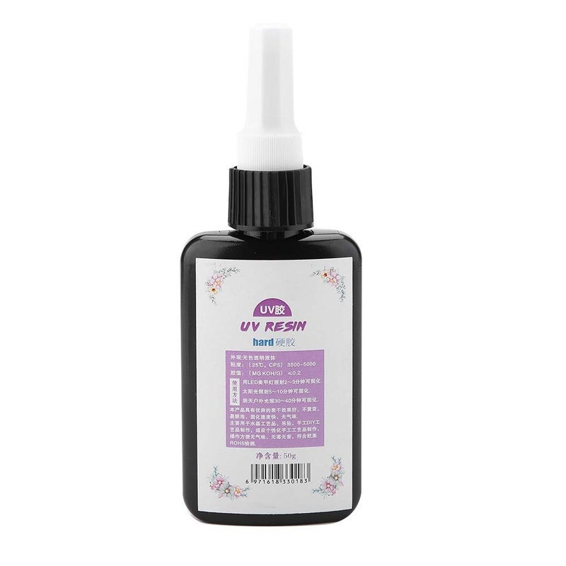 كلاراكو غراء الأشعة فوق البنفسجية الشفاف المصنوع يدويًا من الكريستال سريع الجفاف، لاصق جل الراتنج الصلب لتطبيق البلورات وأحجار الراين والماس والماس والفنون والحرف اليدوية ومشاريع اصنعها بنفسك (50 جرامًا) - Image 1