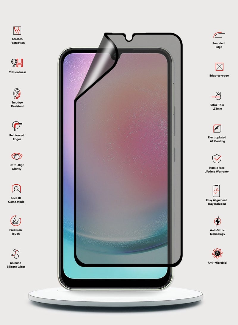 دبليو تيك نانو سيراميك للخصوصية غراء كامل غطاء كامل واقي شاشة مرن غير لامع لهاتف سامسونج جالاكسي A24 ​​4G 2023 شفاف/أسود - Image 2