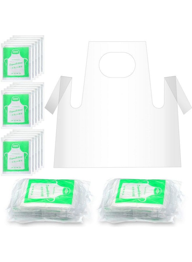 Satinior 25 Pieces Disposable Aprons Plastic Aprons For Kids Waterproof Oil Proof Small Clear Polythene Children Cooking Apron For Painting Cooking Eating Teaching Diy Craft Picnic - Image 1