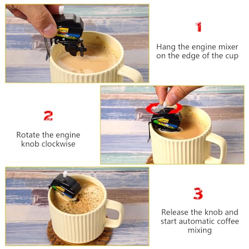 SCENTIA Boat Motor Coffee Stirrer,Stainless Steel Clips Can Hold Cups Tightly,Propeller Can Penetrate Deeply Into Cup Stir Thoroughly,Unique Gadgets For Make Coffee Time More Fun,Gifts-1PCS - Image 4