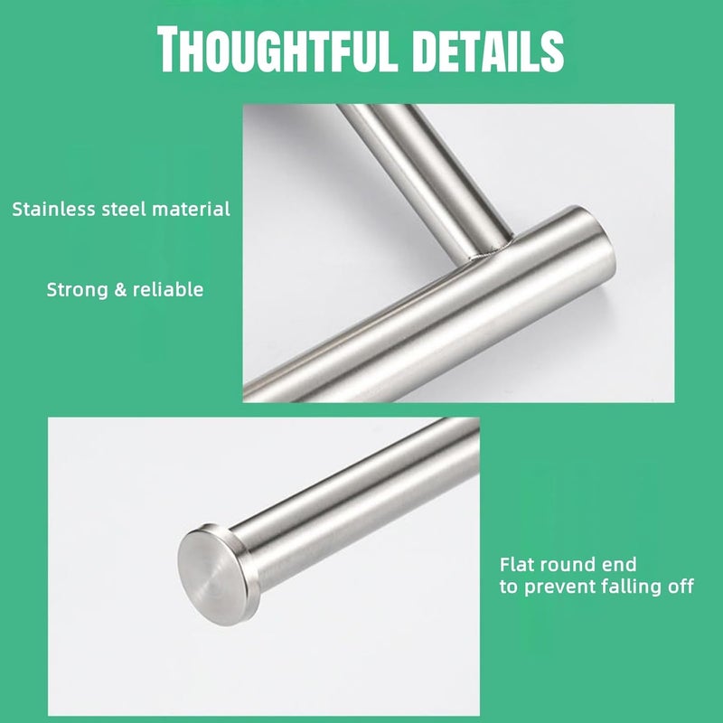 JDLYEVER Kitchen Paper Towel Holder, Wall Mounted & Under Cabinet Self-Adhesive Stainless Steel Paper Towel Dispenser, Rustproof Silver Roll Paper Rack for Bathroom & Kitchen, 33.5x14.5x6cm - Image 5