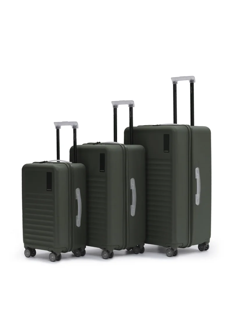 Mokobara The Aisle Trunk Set Of 3 - Durable Polycarbonate Material | Olive Green, Homegrown