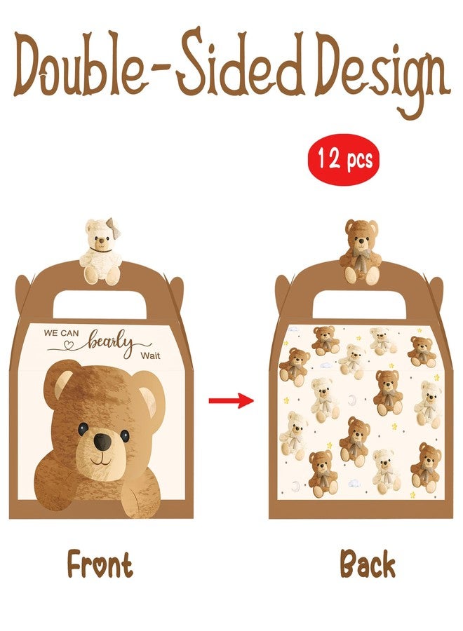 umoni Bear Theme Treat Boxes, Welcome Baby Goodie Gift Boxes, 12 Pack Bearly Favors Boxes for Baby Shower Birthday Party Gender Reveal Party Supplies - Image 2