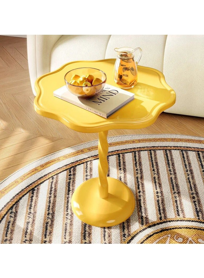 Arabest Petal End Table Side Table, Coffee Table, Modern Simple Style Coffee Table, Small Table for Living Room Bedroom Balcony, Bedside Table (Color : Yellow)  - Image 1