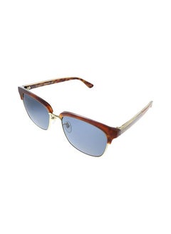 GUCCI Women's Clubmaster Style Sunglasses Havana With Blue Lenses  - Image 4