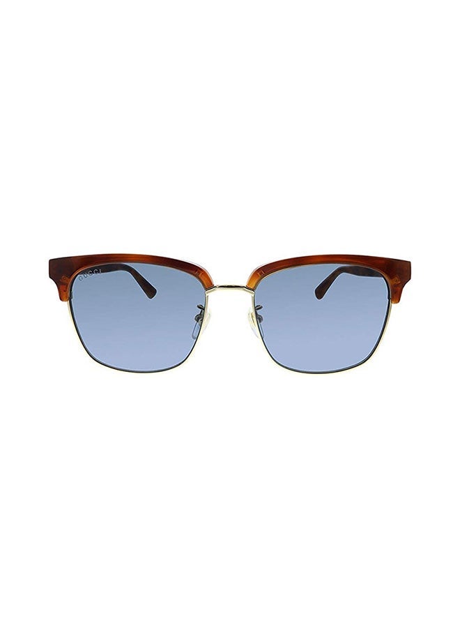 GUCCI Women's Clubmaster Style Sunglasses Havana With Blue Lenses 56mm - Image 1
