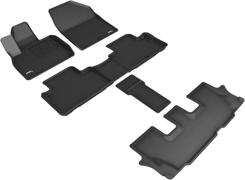 3D MAXpider Kagu Series All-Weather Floor Mats for Kia Telluride 2020 (7-Seats, Black) - Image 1