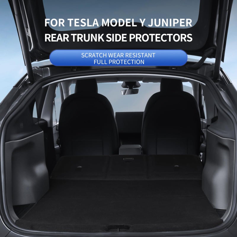 SHINELINERS Rear Trunk Side Protectors for Tesla Model Y Juniper 2025-2026, 2PCS TPE Side Panel Guards, Cargo Area Protective Covers - Image 2