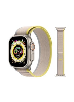 Tin Tech with Apple Watch Series Ultra/Ultra 2 Band 49mm 45mm 44mm 42mm, Nylon Sports Trail loop Band for Apple Watch /SE 1/2/3/4/5/6/7/ – Yellow & beige