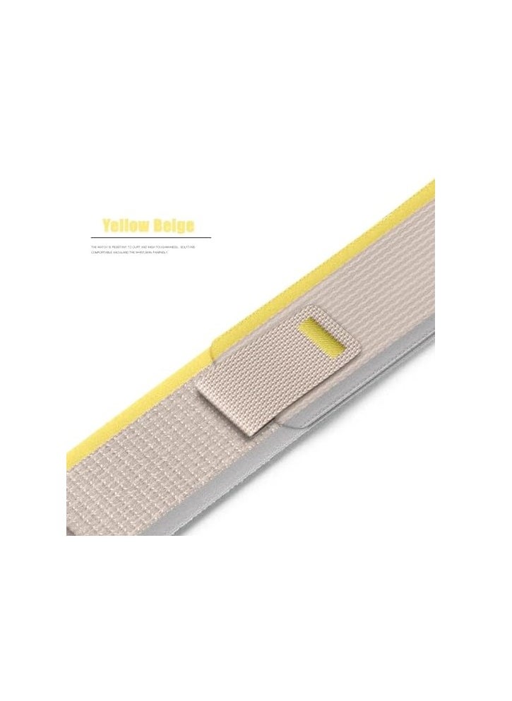 ten.tech - Tin Tech with Apple Watch Series Ultra/Ultra 2 Band 49mm 45mm 44mm 42mm, Nylon Sports Trail loop Band for Apple Watch /SE 1/2/3/4/5/6/7/ – Yellow & beige - Image 1