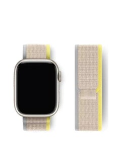 ten.tech Tin Tech with Apple Watch Series Ultra/Ultra 2 Band 49mm 45mm 44mm 42mm, Nylon Sports Trail loop Band for Apple Watch /SE 1/2/3/4/5/6/7/ – Yellow & beige  - Image 5