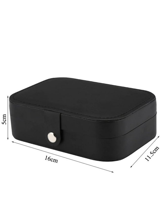 YouBella YouBella Jewellery Organiser MultiLayer PU Leather Portable Storage Box Case with Dividers Container for Rings, Earrings, Necklace Home Organizer (Black)  - Image 4
