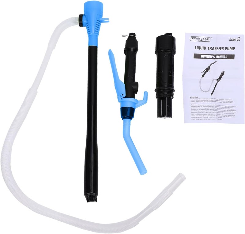 ViaGasaFamido Portable Electric Siphon Pump, PP Material, Adjustable Fuel Transfer Pump for Vehicle and Boat (Blue) - Image 1