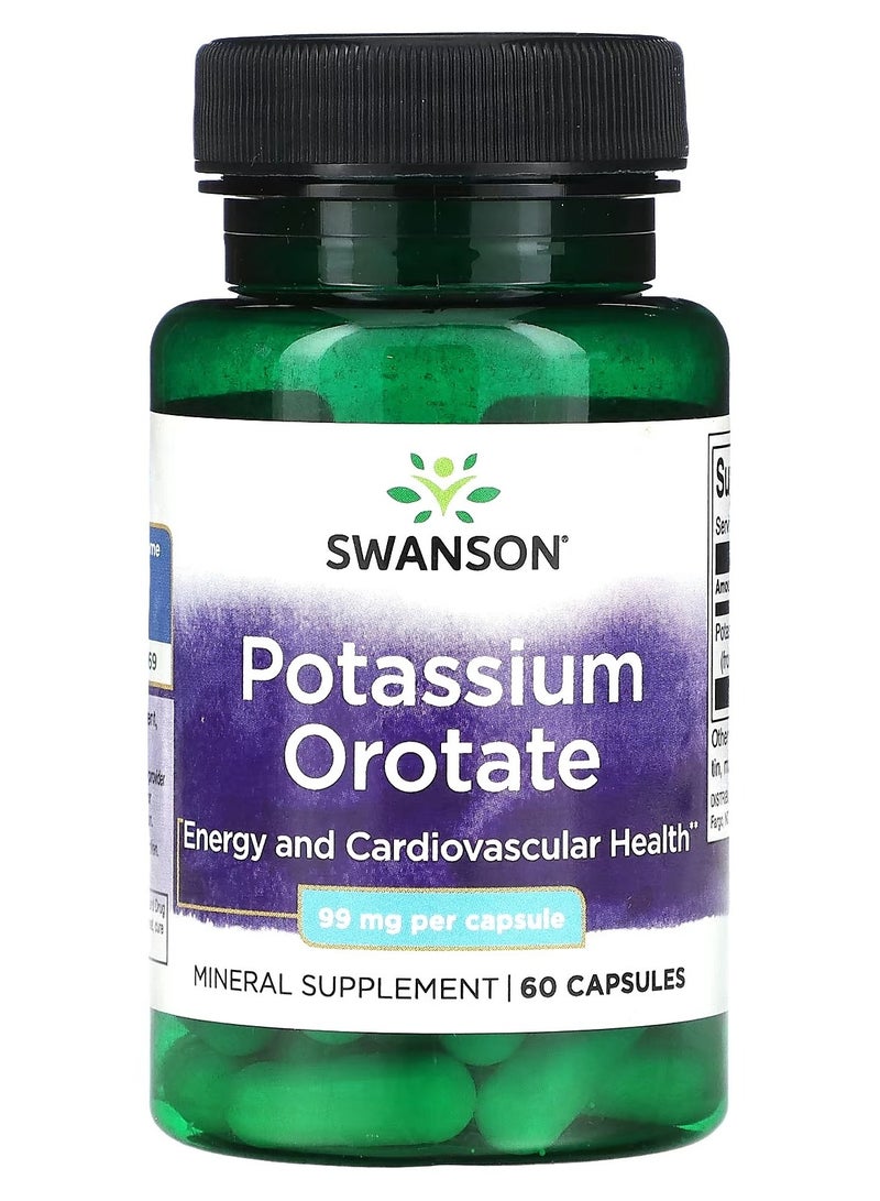 Swanson, Potassium Orotate, 99 mg, 60 Capsules
