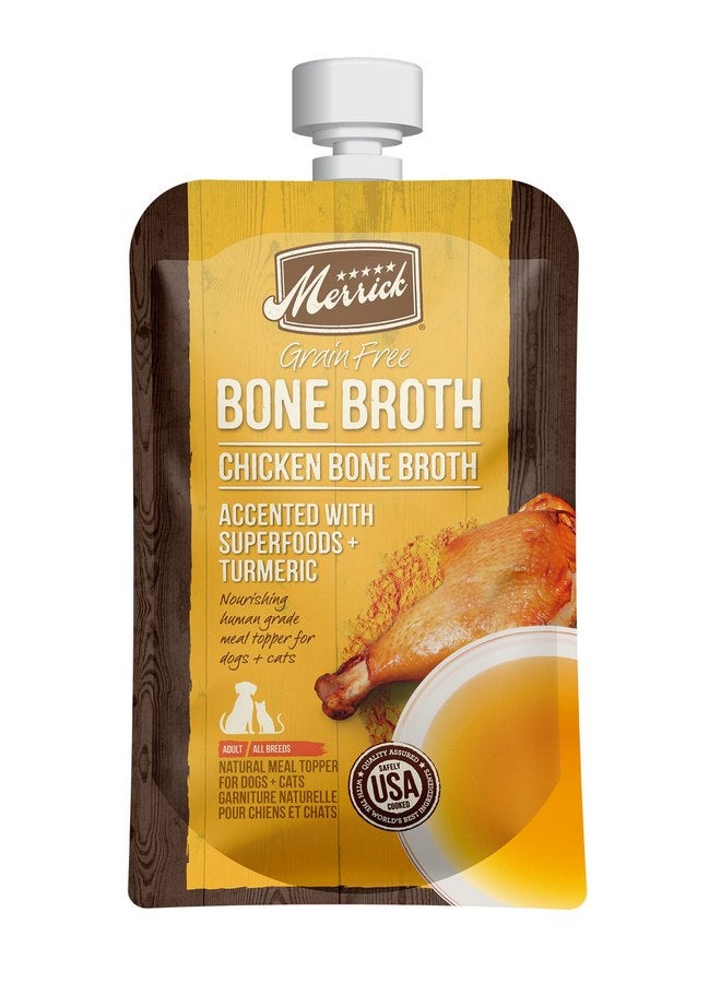 ميريك وجبة طعام طبيعية خالية من الحبوب من Merrick، مرق العظام للكلاب، مع إضافات من الأطعمة الفائقة والقرفة، للكلاب البالغة من جميع السلالات، دجاج، 7 أونصة (عبوة من 6 قطع) - Image 1