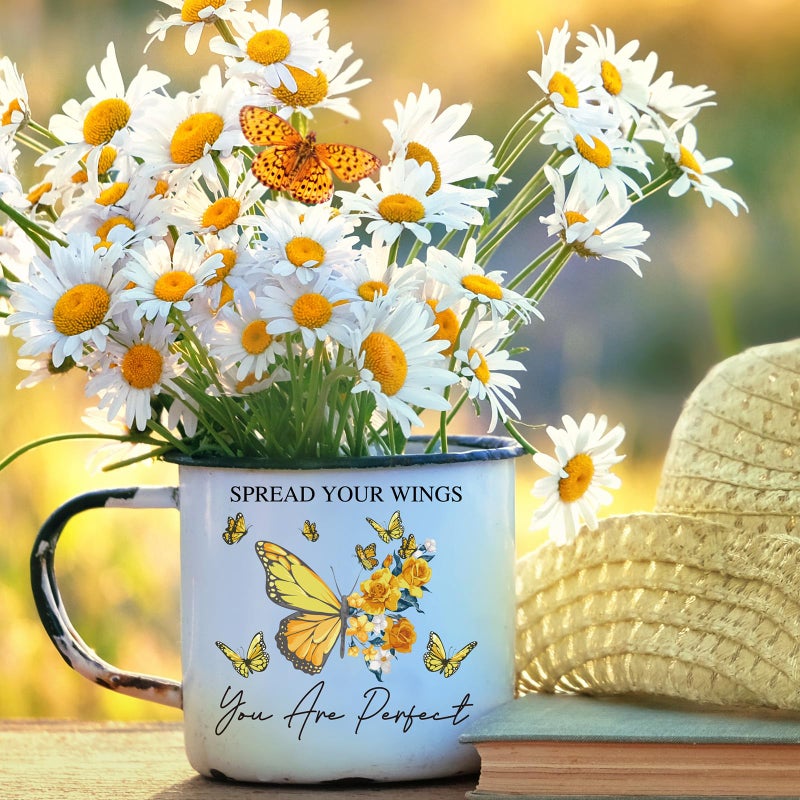 AFRITEE UV DTF Cup Wraps - 20 Sheets Butterfly Uvdtf Tumbler Wraps for16 oz Glass Water Bottle, Make Today Watercolor Flowers Transfer Stickers DIY Mug Craft Decals Decorations Gift for Women - Image 3