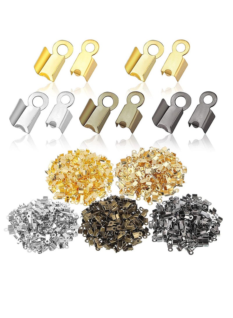 SOLARAE مشبك حبل جلد DIY مشبك مشبك مشبك سلك مشبك لسان حقيبة مشبك سوار مواد المجوهرات، نهايات حبل مطوية نصائح نهاية الضغط أغطية نهاية مطوية مشبك شريط جلدي - Image 1