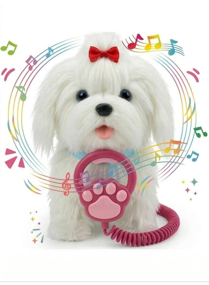 REZZOSS Interactive Walking & Singing Puppy Toy for Kids – Electronic Remote Control Leash Plush Pet Dog with Music, Sounds & Tail Wagging | Robotic Dog | Best Pretend Play Birthday & Eid Gift for Boys & Girls - Image 3