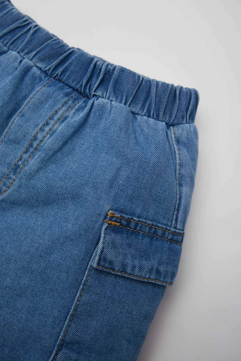 DeFacto Baby Boy Regular Fit Elastic Band Denim Shorts