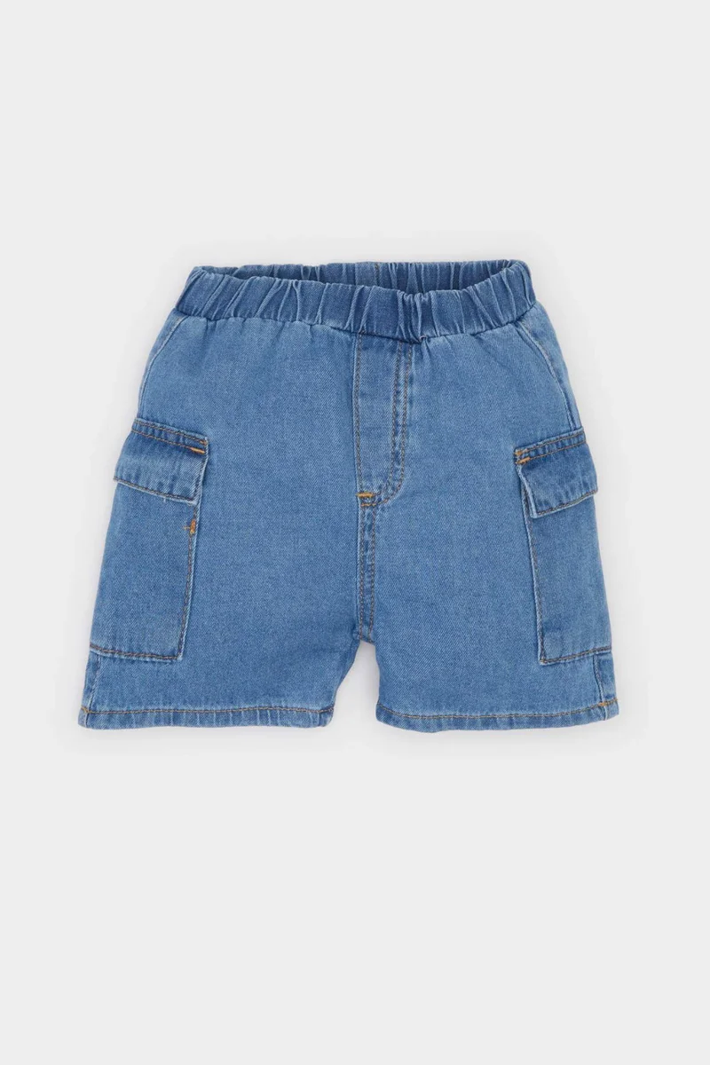 DeFacto Baby Boy Regular Fit Elastic Band Denim Shorts