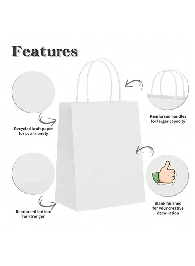 20 Pieces White Paper Gift Bag Wedding Celebrations Bags For Party Favour - Image 3