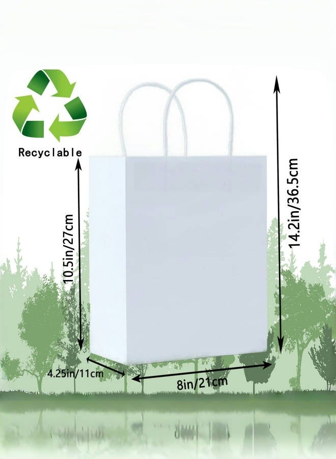 20 Pieces White Paper Gift Bag Wedding Celebrations Bags For Party Favour - Image 4