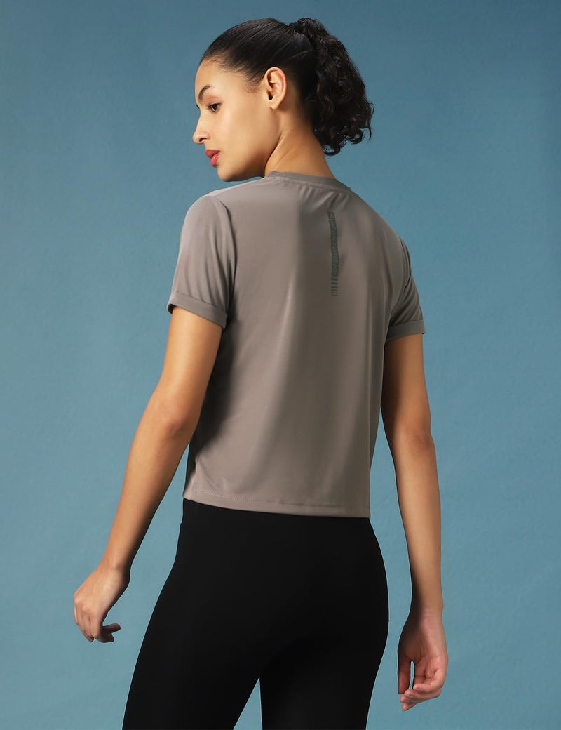 Pump'd Women's Crop Top - Regular fit T-Shirt | Half Sleeve | Activewear for Workout, Casual Wear & Everyday - Image 2