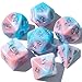 CiaraQ DND Polyhedral Dice Set for Dungeons and Dragons RPG MTG Role Playing Table Gameswith 1 Dice Pouch BluePinkWhite - Image 2