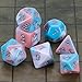 CiaraQ DND Polyhedral Dice Set for Dungeons and Dragons RPG MTG Role Playing Table Gameswith 1 Dice Pouch BluePinkWhite - Image 4
