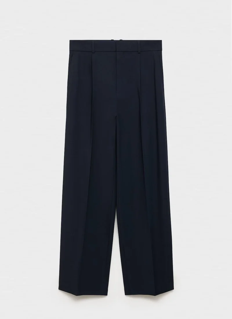 MANGO Low-rise wide-leg trousers