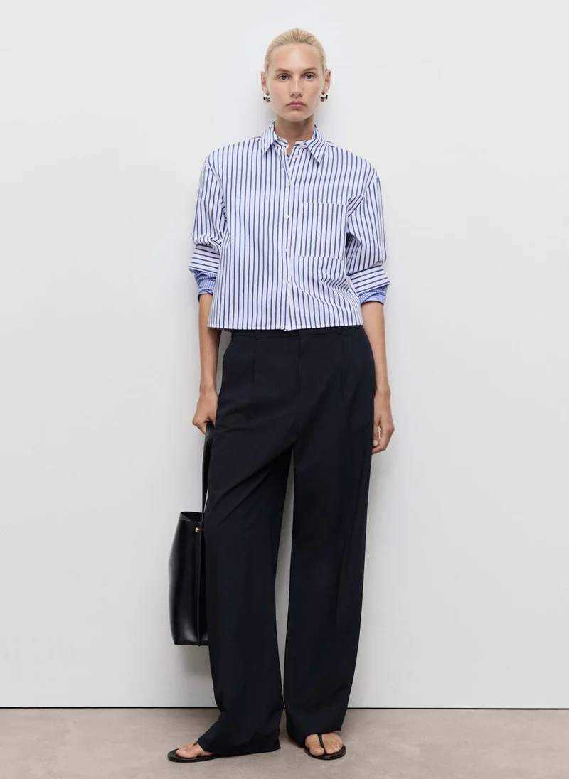 MANGO Low-rise wide-leg trousers