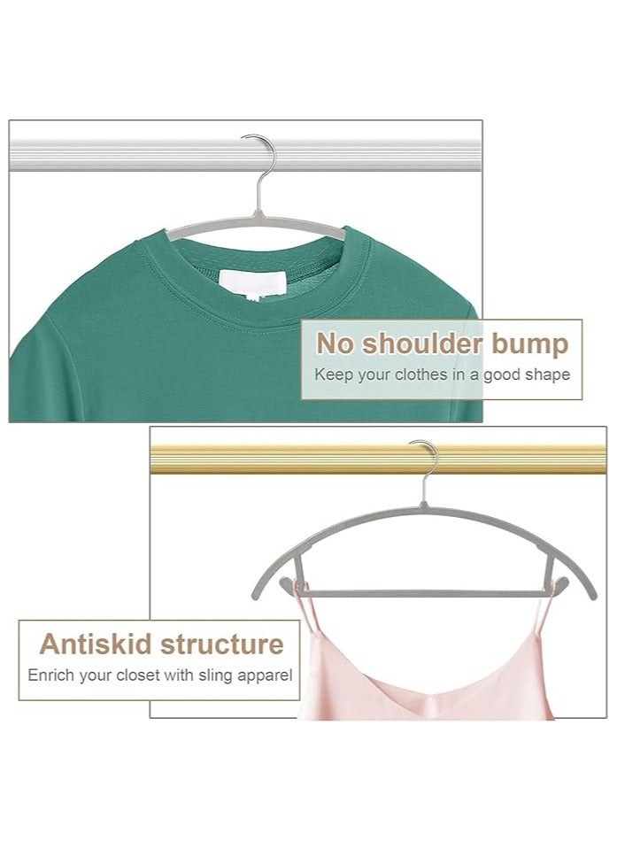 TYCOM Non Slip Hangers Suit Hangers 100 Pack Ultra Thin Space Saving 360 Degree Swivel Hook Clothes Hangers for Coats Jackets Pants Dress Clothe Plastic Curved 100pcs Grey. - Image 4